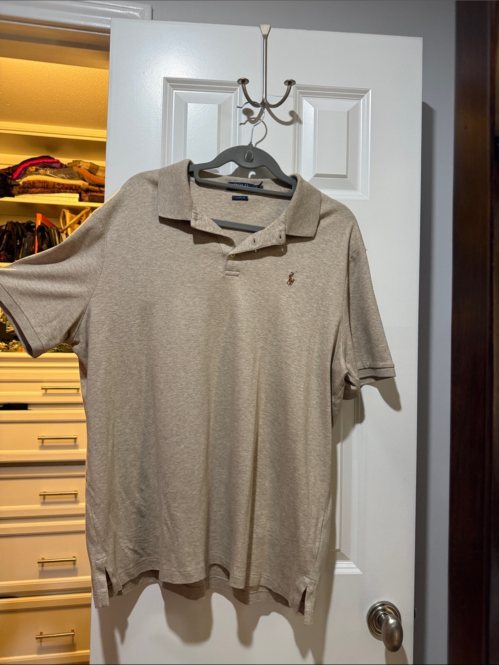 Polo by Ralph Lauren Men's Light Beige Short-Sleeve Polo